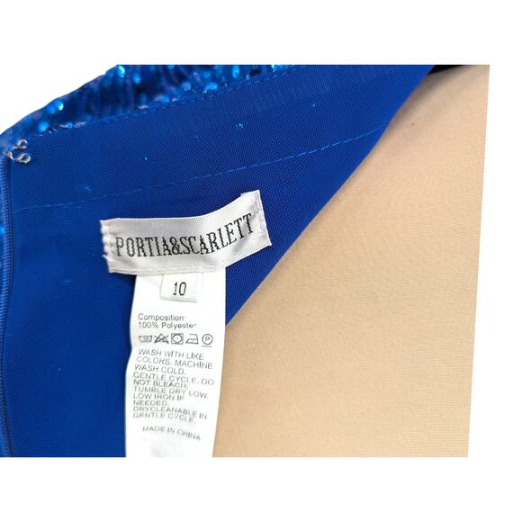 Portia & Scarlett PS23136 Cobalt Sequin Mini Dress Size 10 Prom Homecoming NWT - Picture 6 of 6